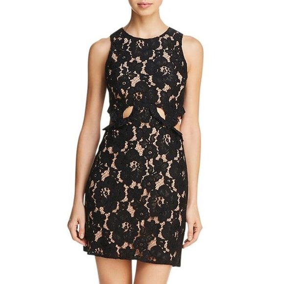 WAYF Lace Overlay Cutout Party Dress - Picture 1 of 2